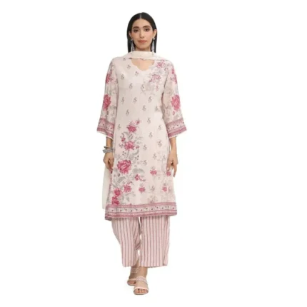 BIBA Printed Kurta, Trouser/Pant And Dupatta Set