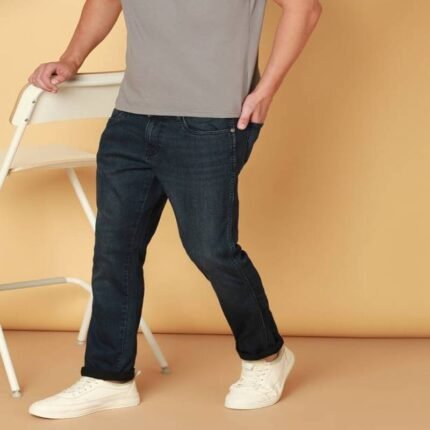 WRANGLER Men Slim Mid Rise Dark Blue Jeans