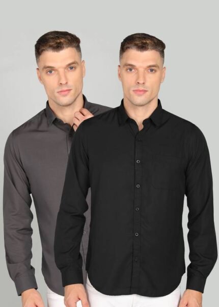 METRONAUT  Men Regular Fit Solid Casual Shirt (Pack of 2)