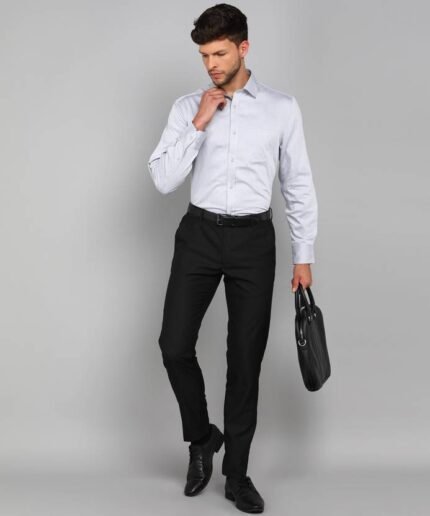 MARKS & SPENCER Men Solid Formal Grey Shirt
