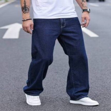 DENIM LOOK  Men Relaxed Fit Mid Rise Dark Blue Jeans